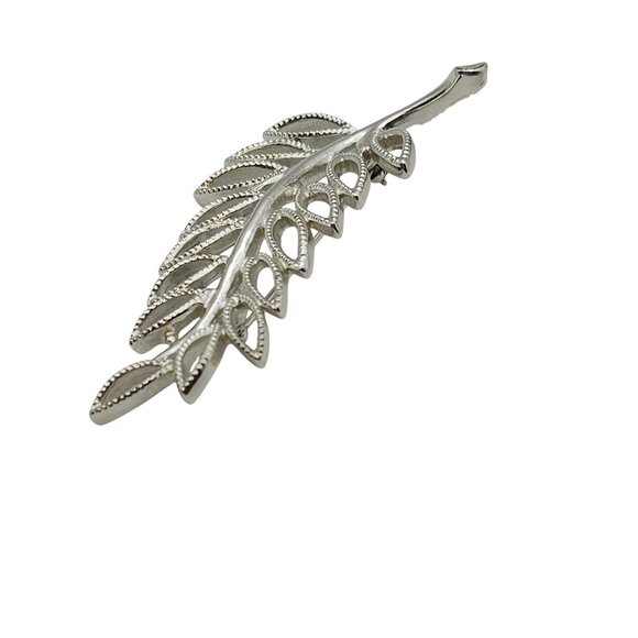 VTG Emmons Brooch Silver Tone Filigree Leaf Natural Boho Fairy Cottage Core Pin - Picture 6 of 15